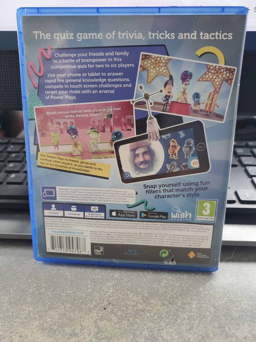 KNOWLEDGE IS POWER PlayStation 4 PS4 Family Trivia Game US Seller