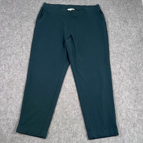 Pure J. Jill türkisgrün Affinity French Terry Damenhose schmales Bein Größe 2X