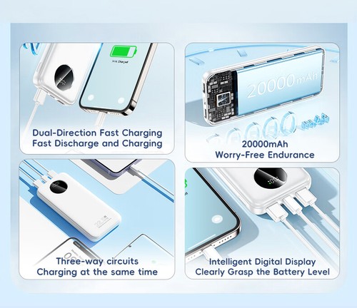 Powerbank 20000 mAh Doppel - USB C + USB -a 22,5 W Universal, alle Handy - Zdjęcie 3 z 19