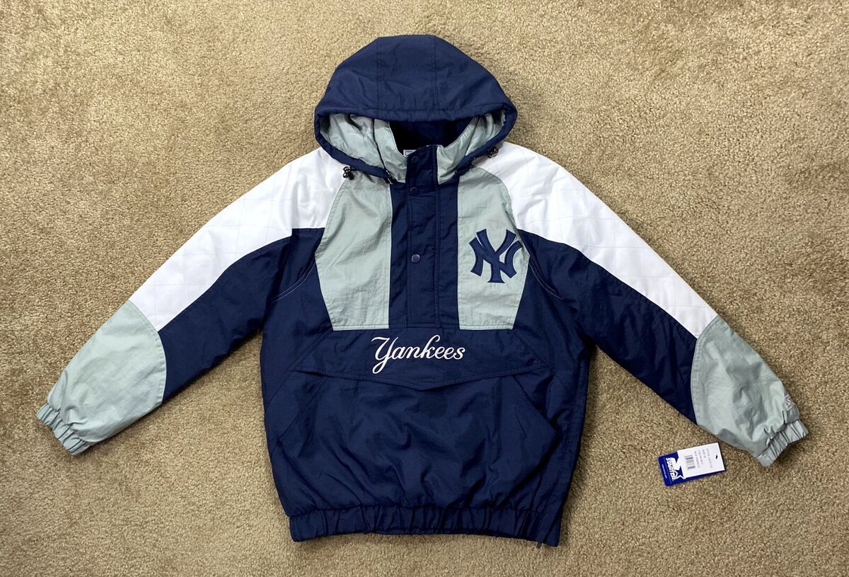 Yankees Jacket New York Starter Hooded Half Zip Pullover Yankees Jacket New York Starter Hooded Half Zip Pullover