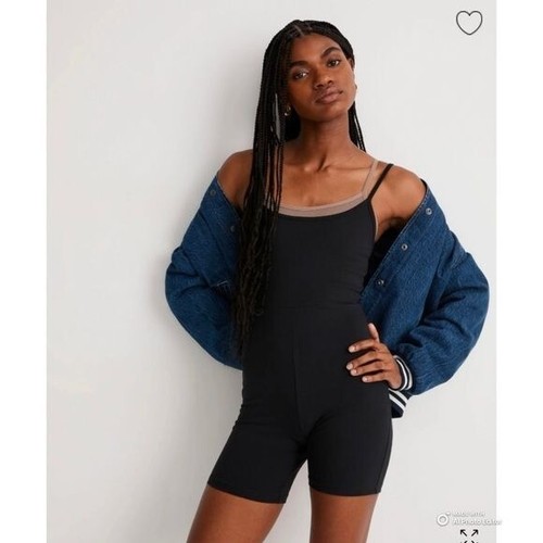 Madewell Size Medium Black Knit Biker Unitard NWT