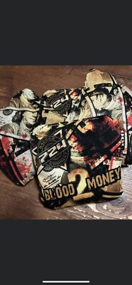 RARE!! pro cornhole bags 724 Blood Money 2 Gold Rush Edition!  Newest Drop!