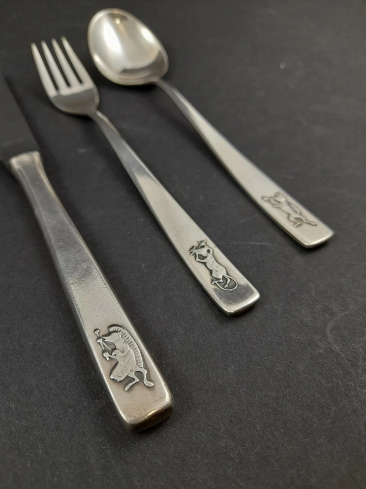 Kinderbesteck Auerhahn Besteckset 3tlg. Versilbert 90 Silberauflage mit Motiv - Bild 2 von 4