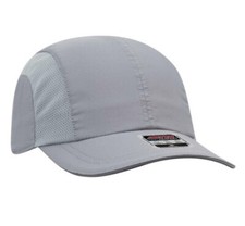 NEW GRAY PERFORMANCE RUNNING HAT CAP GYM ADJUSTABLE 6 PANEL LOW REFLECTIVE