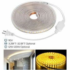 110v Led Strip Light Smd 5050 Flexible Tape Home Outdoor Lighting Rope Us Plug