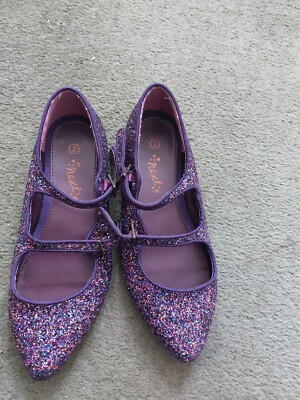 next purple glitter shoes size UK