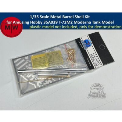 1/35 Metal Barrel Shell Kit for Amusing Hobby 35A039 T-72M2 Moderna Tank Model