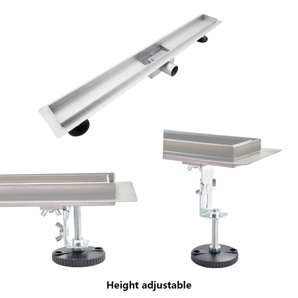 LINEAR SHOWER DRAIN STAINLESS STEEL WETROOM BATHROOM CHANNEL GULLY TRAP WASTE - Image 2 of 4