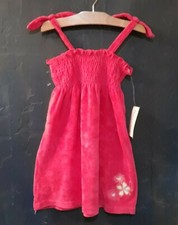 Hartstrings Pink Velour Sleeveless Dress Embroidered Flowers, Girls 5