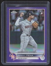 2022 Topps Chrome Update Jeremy Pena Purple Refractor #USC126 + #USC136 Base Lot