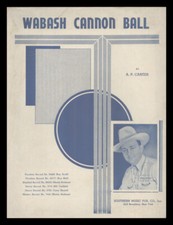WABASH CANNON BALL Carter 1939 BILL BOYD Cowboy Country Vintage Sheet Music
