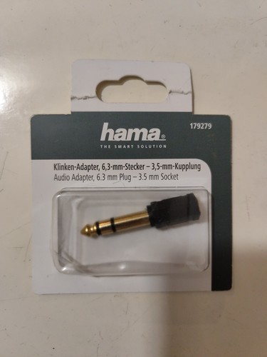 Hama Audio Klinkenadapter Jack 6,3mm/3,5mm M/W Stereo Schwarz Vergoldet