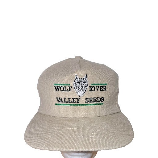 Wolf River Valley Seeds Hat Cap Strapback Beige Green Otto Farming Wisconsin