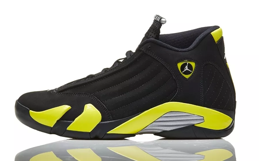 Black and yellow 2025 jordan 14