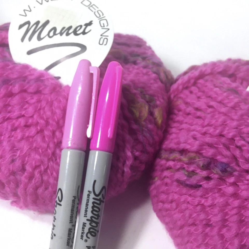 Hilo Monet W West Designs 2 madejas 155-119 rosa 94 % lana 6 % acrílico 80 yardas  Foto 2 de 4