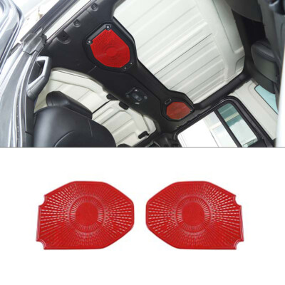 Red Top Speaker Audio Panel Decor Trim Bezel Cover for Jeep Wrangler JL JT 18-23