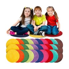 Children's Mats 18 Inch Kids Carpet Circle Seats Multi Color Rug Mats Round S...