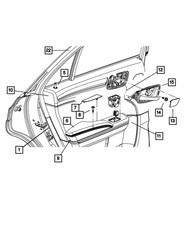 Genuine Mopar Rear Door Trim Panel Left 1VR23DX9AH