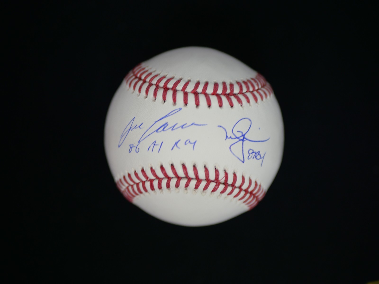 Mark McGwire Autographed Signed Oakland Athletics JOSE CANSECO OMLB BASEBALL WITH "86 AL ROY & 87 ROY" JSA COA 