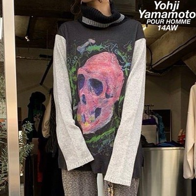 Yohji Yamamoto PO Discord Top L 14 Made In High Quality Skull Turtleneck Knit L
