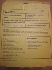 onn dash camera 2.6 display screen 8GB microSD card