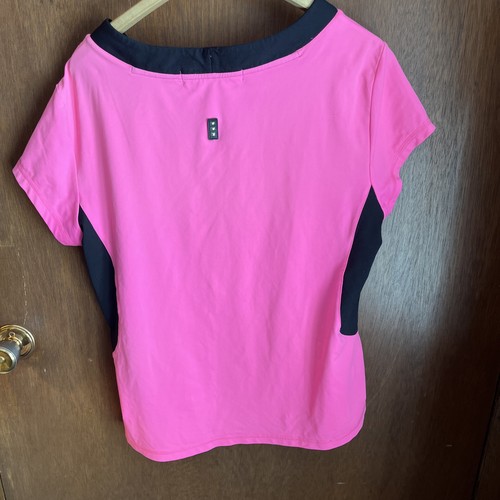 JAMIE SADOCK Womens Short Sleeve Polo golf shirt w/silver stud trim XL - Picture 2 of 4