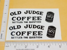 Pair Metalcraft Old Judge Coffee Box Van Delivery Truck Stickers MC-038