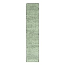 2'8"x12' Green Pure Wool Oxidized Grass Design Hand Knotted Runner Rug 77079