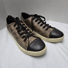 Coach Parkway Shoes Q6733 Brown Womens 9.5 B Logo Quiet Luxury Athleisure Iconic