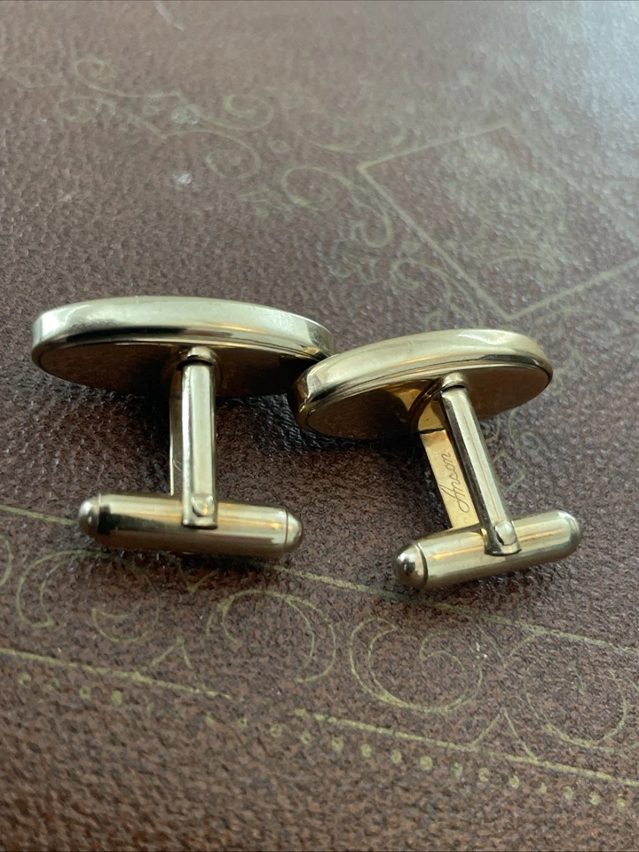 Juego de gemelos vintage 1/20 gemelos de ónix Anson rellenos de oro 12k Foto 4 de 4