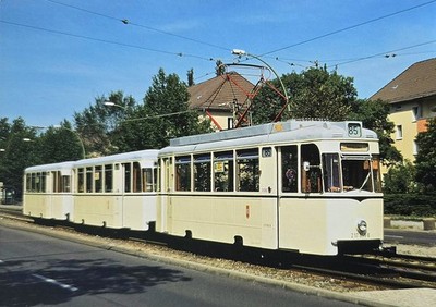 AK Berlin Strassenbahn Tram Linie 85 Typ BE 59/1  am Tierpark