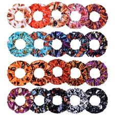 20 Halloween Scrunchies - Pumpkin, Candy, Owl, Cat, Spider Web Hair Ties, Soft E