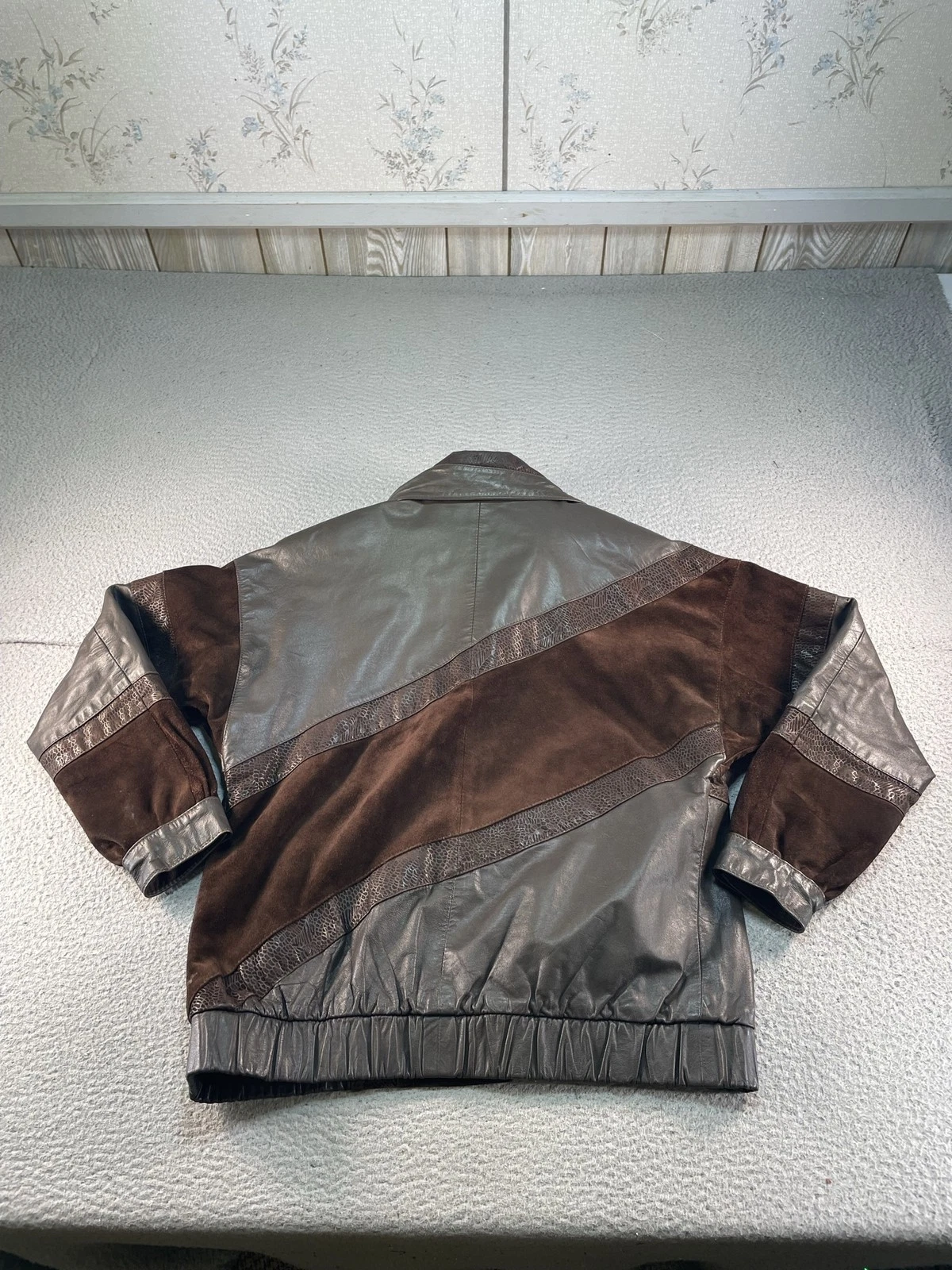 Vintage Comint Leather Bomber Jacket Mens Medium Brown Western Argentina 80s 90s image 2