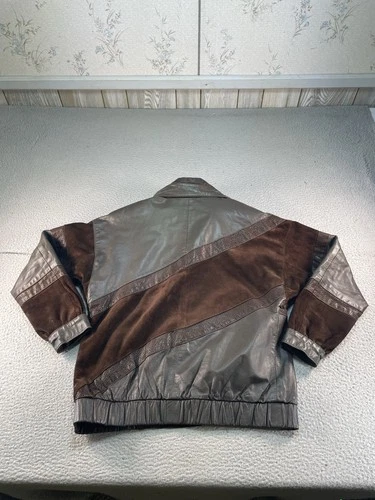 Vintage Comint Leather Bomber Jacket Mens Medium Brown Western Argentina 80s 90s image 2