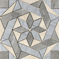 22 1/4" x 22 1/4" Porcelain Tile Medallion Accent Mosaic A10 