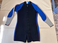 SeaQuest Womens Black And Blue Long Sleeve Shorty Wetsuit SZ XL