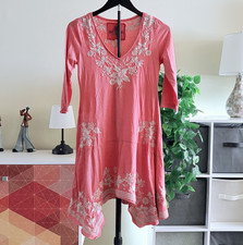 JW Los Angeles Pink Floral Embroidered V-Neck...
