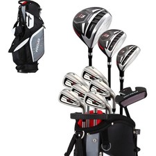 Men's Golf Set Stainless Steel Irons Driver Putter Bag Left Hand