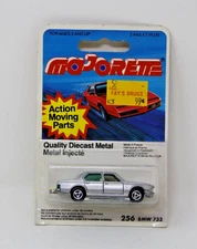 Vintage Majorette BMW 733 Silver #256 New On Card Super Rare France Moving Parts