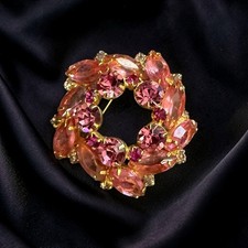 Vintage Pink Jewel Brooch