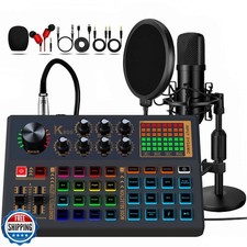 Podcast Equipment Bundle, 48V Condenser Microphone Bundle with 3 Custom Sound
