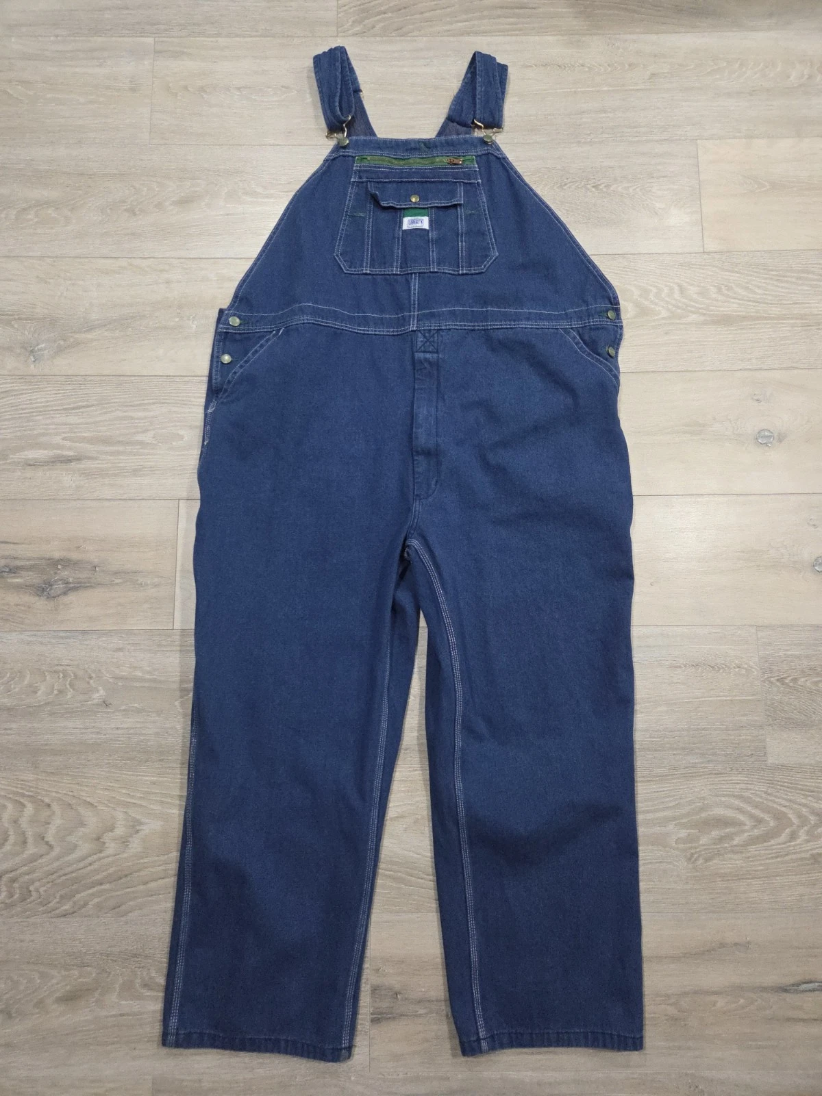 Liberty Overalls 50 X 30 Mens Dark Wash Blue Denim Bibs Work Wear Carpenter