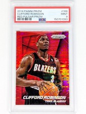 2014-15 Panini Prizm Red Pulsar Prizm #168 Clifford Robinson /25 PSA 9 Blazers