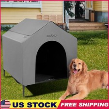 Large Dog House Outdoor Shelter Elevated Bed Weatherproof Heavy Duty Kennel New