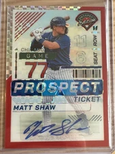 2024 Panini Prospect Edition - Matt Shaw #39 Red Power Prizm Signatures /99 RC 