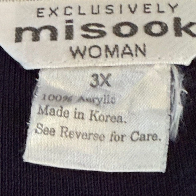 Exclusively MISOOK Sz 3X Navy Blue + Lime Green Open Front LONG Knit Cardigan - Image 4 of 4