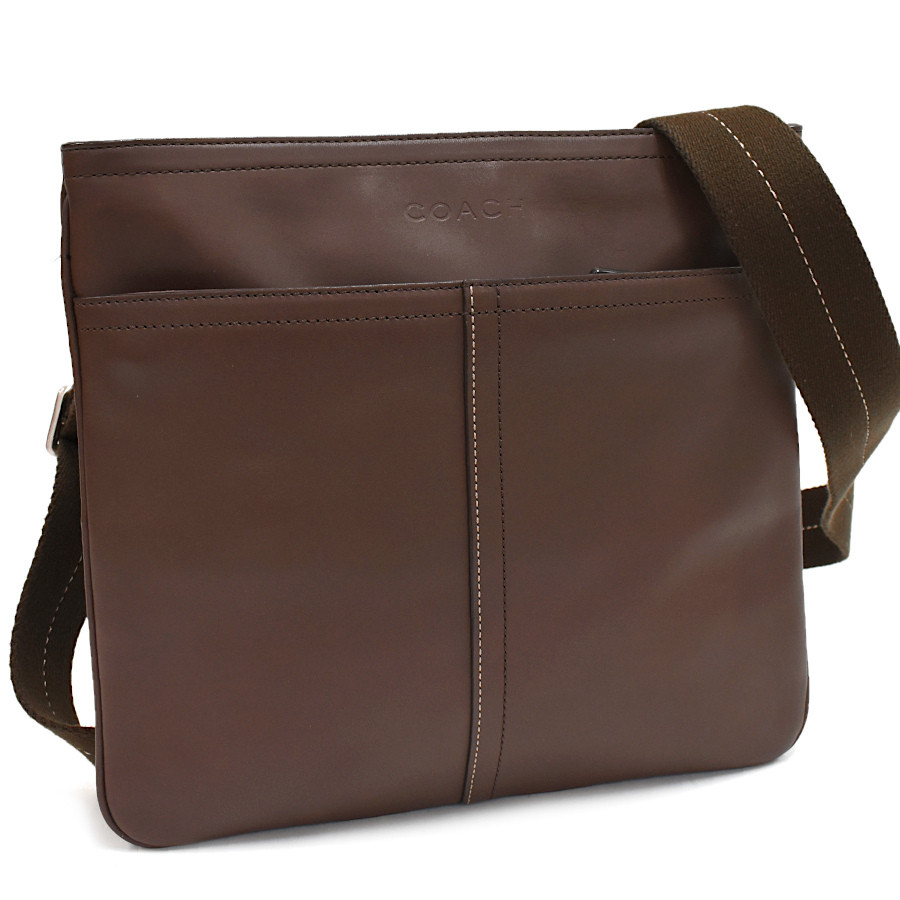 Coach Lexington Slim Zip Crossbody Bag in Dark Brown Leather F70696