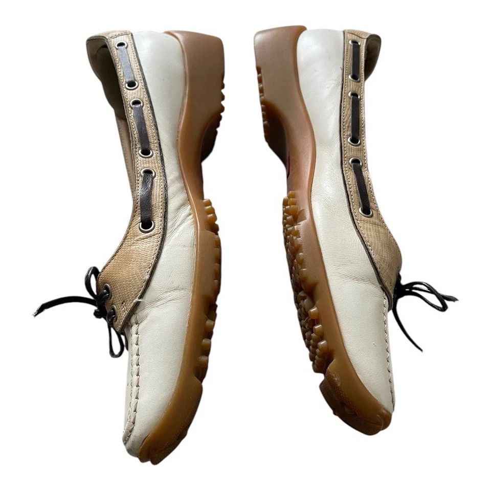 Sapatos de golfe femininos Walter Geniun tamanho 7.5 fabricados na Itália - Imagem 2 de 4
