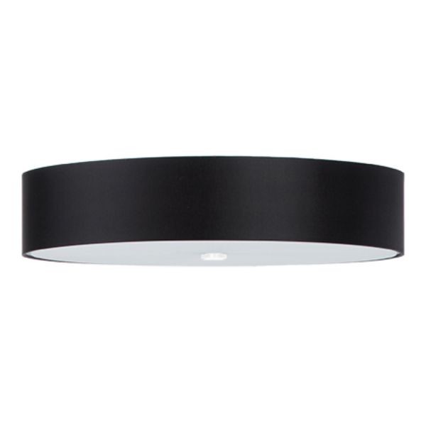 Plafonnier tissu noir grand diamètre 60cm Skala 5 ampoules E27