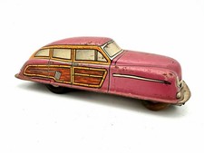 Vintage Marx Woody Wagon Tin Litho Friction Car 7 USA Non Working